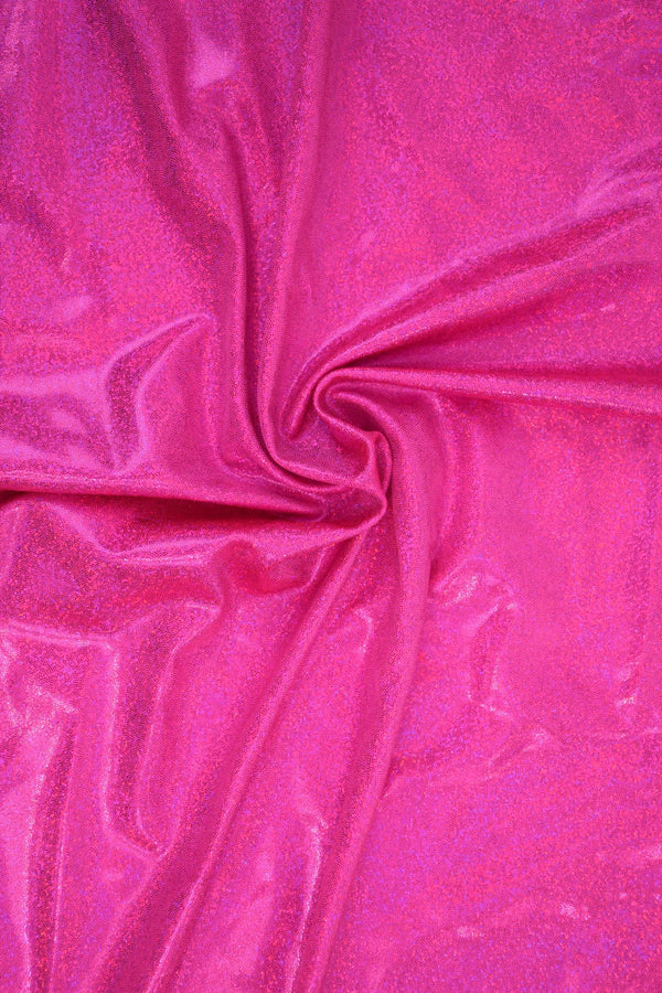 Hot Pink Sparkly Jewels Spandex, Hologram Fabric
