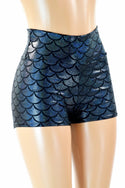 Black Mermaid High Waist Shorts - 1