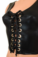 Lace Up Black Tank Crop - Coquetry Clothing