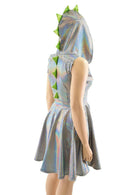 Lace Up Bodice Dragon Hoodie Skater Dress - Coquetry Clothing