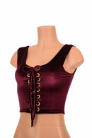 Lace Up Burgundy Tank Crop - Coquetry Clothing