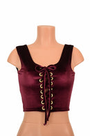 Lace Up Burgundy Tank Crop - Coquetry Clothing