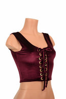 Lace Up Burgundy Tank Crop - Coquetry Clothing