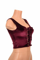 Lace Up Burgundy Tank Crop - Coquetry Clothing