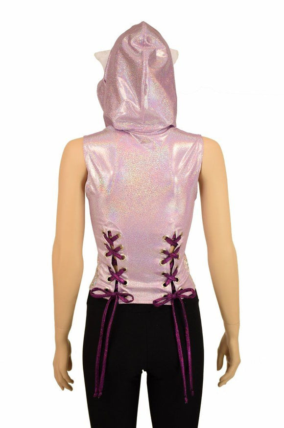 Lace Up Cat Ear Hoodie Top - Coquetry Clothing