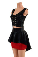 Lace Up Crop Tank & Hi Lo Peplum Skirt Set - Coquetry Clothing
