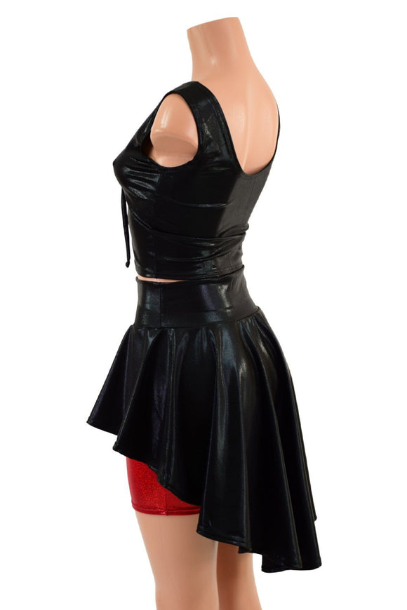 Lace Up Crop Tank & Hi Lo Peplum Skirt Set - Coquetry Clothing