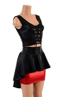 Lace Up Crop Tank & Hi Lo Peplum Skirt Set - Coquetry Clothing