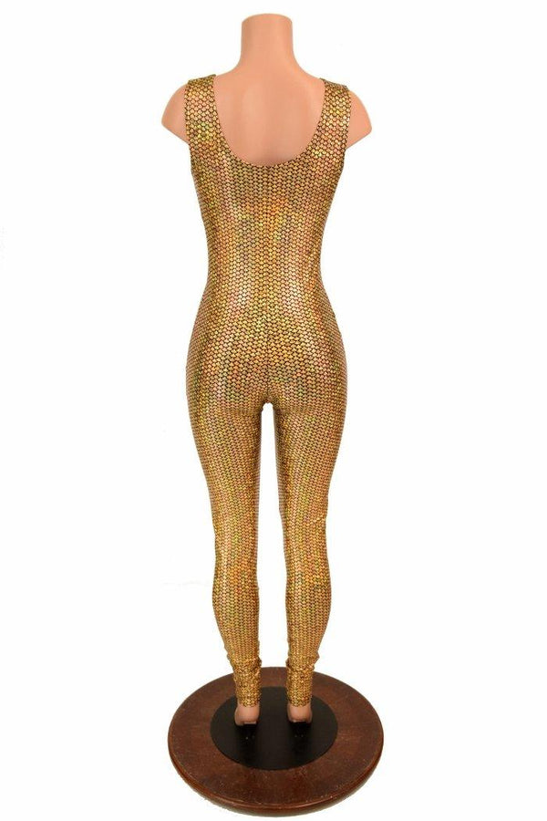 Lace Up Gold Holographic Catsuit - 4