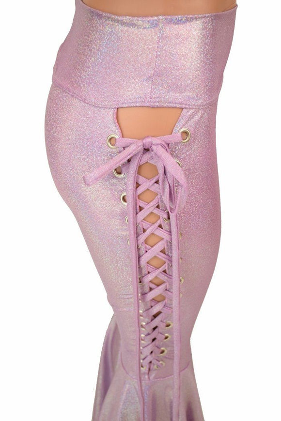 Lace Up High Waist Bell Bottom Flares - Coquetry Clothing
