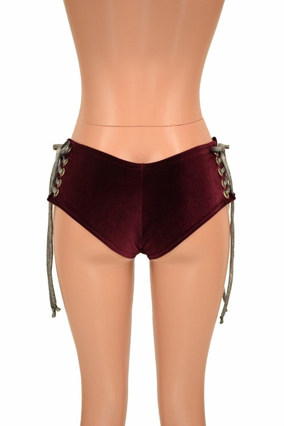 Lace Up Hip Cheeky Shorts - Coquetry Clothing