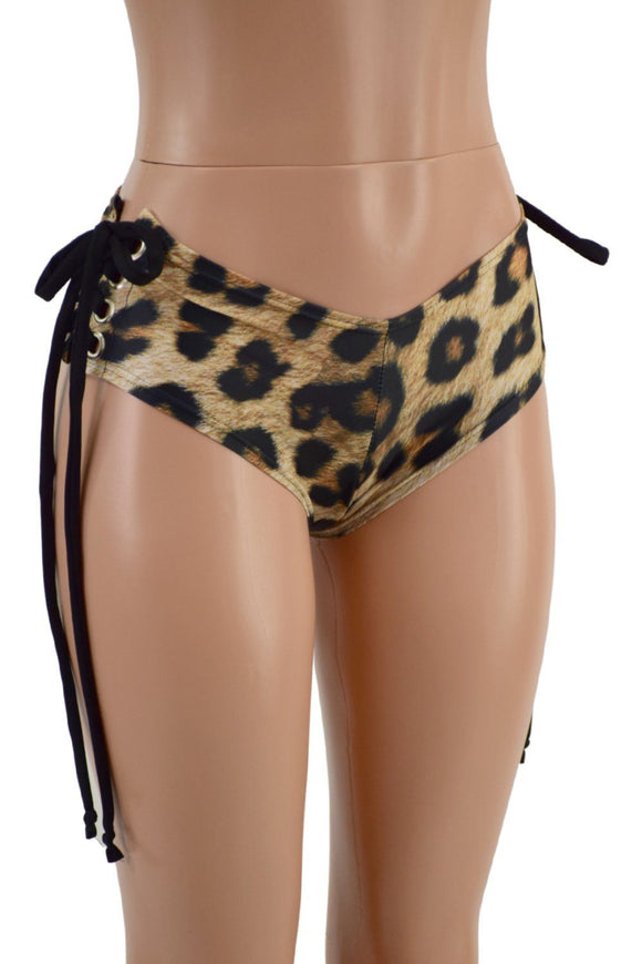 Lace Up Hip Cheeky Shorts - Coquetry Clothing