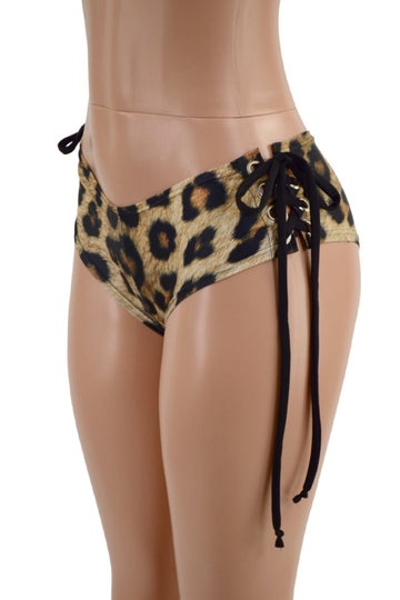 Lace Up Hip Cheeky Shorts - Coquetry Clothing