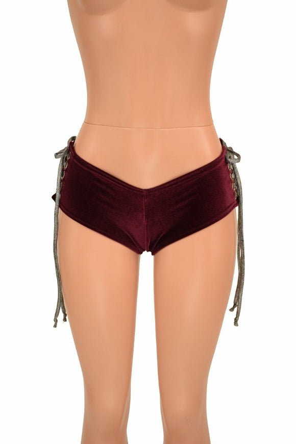 Lace Up Hip Cheeky Shorts - Coquetry Clothing