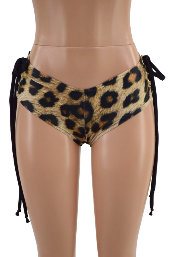 Lace Up Hip Cheeky Shorts - Coquetry Clothing