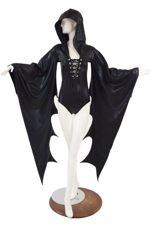 Lace Up Hooded Incubus Romper - Coquetry Clothing