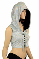 Lace Up Hoodie Crop Top - Coquetry Clothing