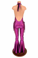 Lace Up "Josie" Halter Bell Bottom Flare Catsuit - Coquetry Clothing