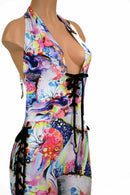 Lace Up "Josie" Halter Bell Bottom Flare Catsuit - Coquetry Clothing