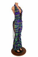 Lace Up "Josie" Halter Bell Bottom Flare Catsuit - Coquetry Clothing
