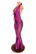 Lace Up "Josie" Halter Bell Bottom Flare Catsuit - 6