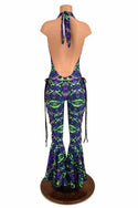 Lace Up "Josie" Halter Bell Bottom Flare Catsuit - 4