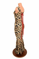 Lace Up Leopard Gown - Coquetry Clothing