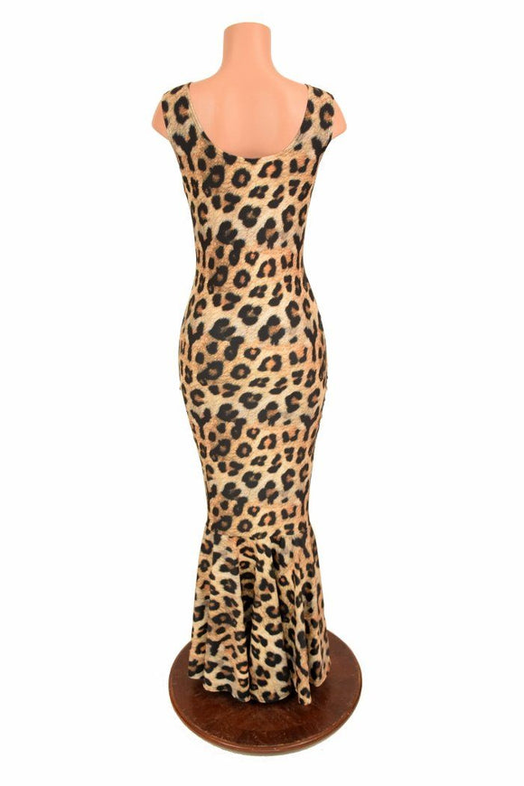 Lace Up Leopard Gown - Coquetry Clothing