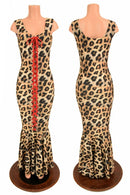 Lace Up Leopard Gown - Coquetry Clothing
