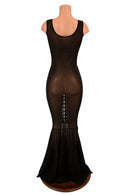 Lace Up Mesh Gown - Coquetry Clothing