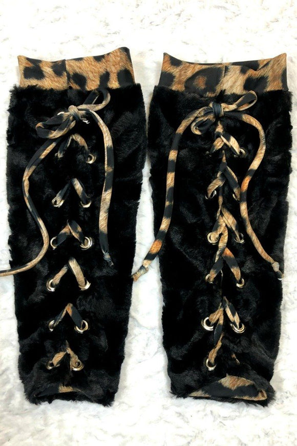 Lace Up Minky Leg Warmers - Coquetry Clothing