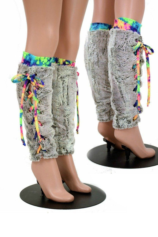 Lace Up Minky Leg Warmers - 1