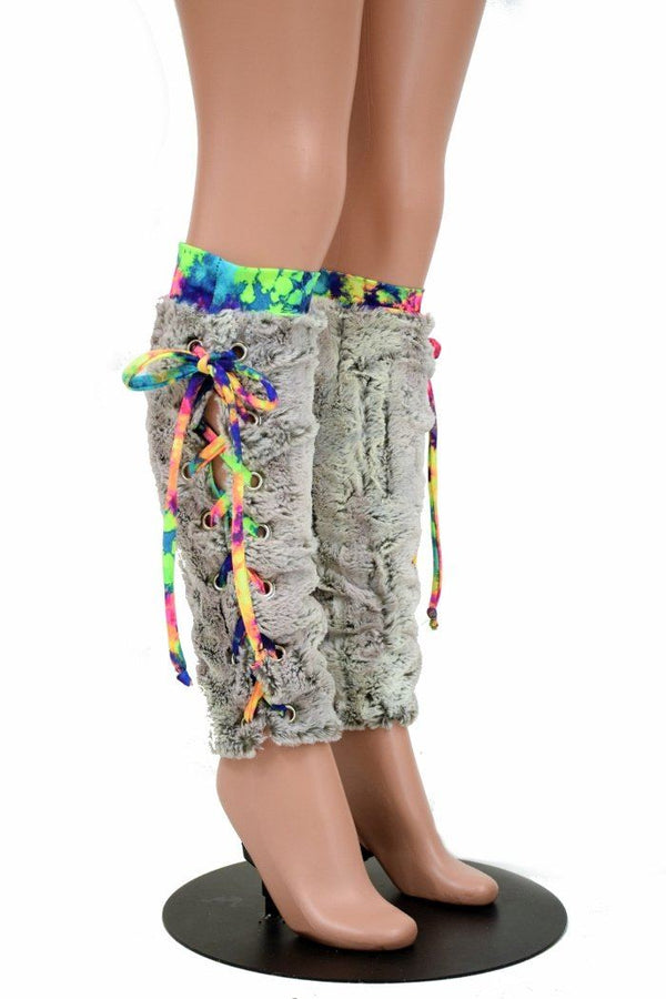 Lace Up Minky Leg Warmers - 2