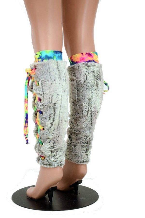 Lace Up Minky Leg Warmers - 4