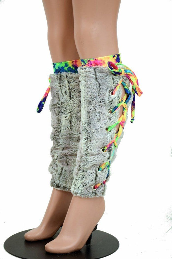 Lace Up Minky Leg Warmers - 6