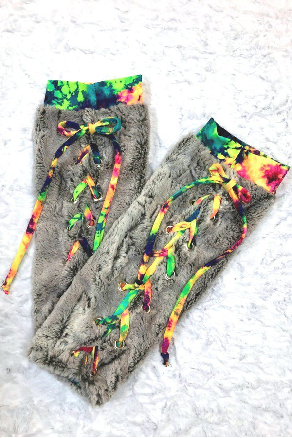 Lace Up Minky Leg Warmers - 9