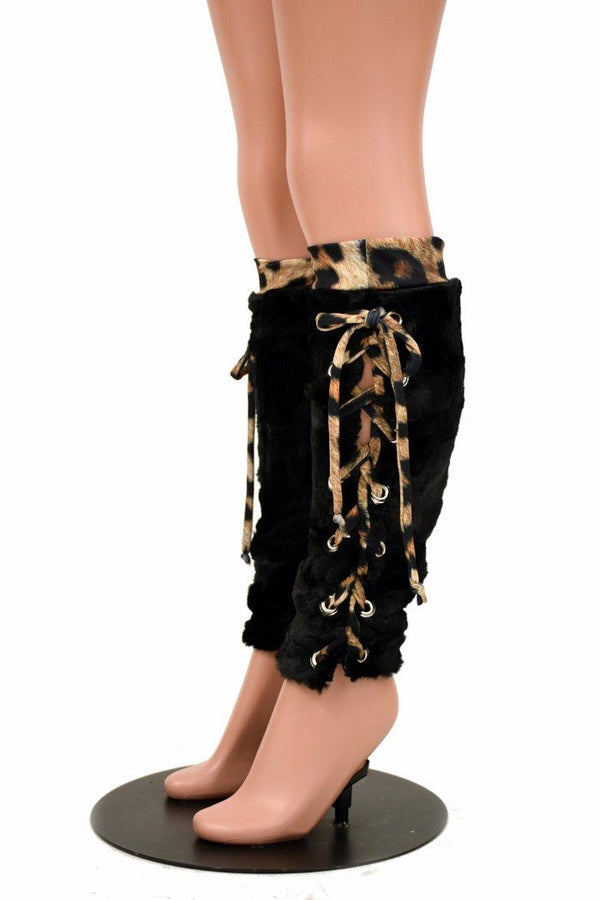 Lace Up Minky Leg Warmers - 2