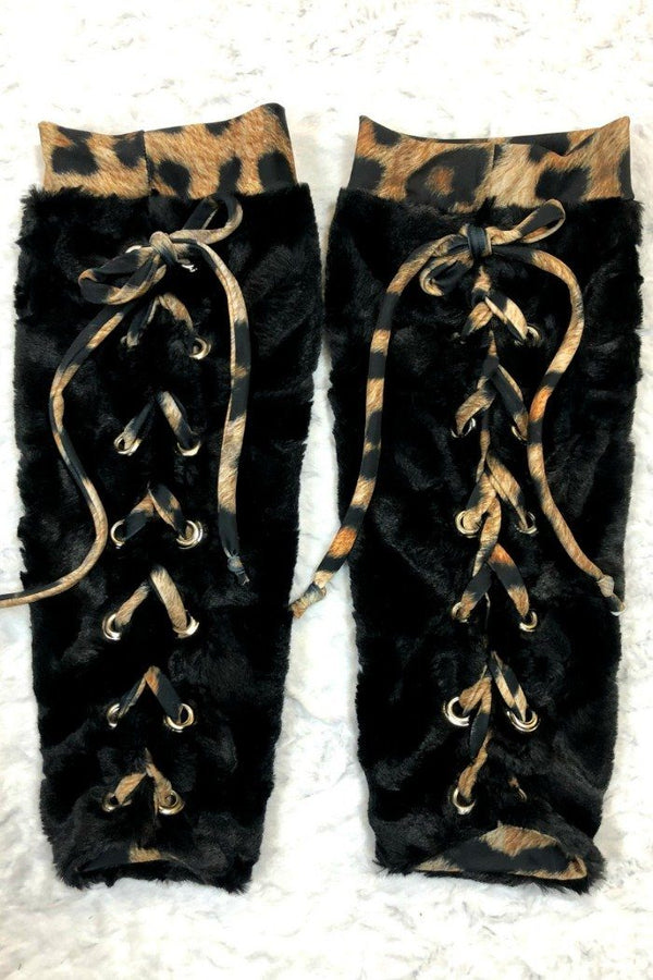 Lace Up Minky Leg Warmers - 7