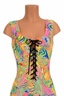 Lace Up Neon Flux Catsuit - Coquetry Clothing