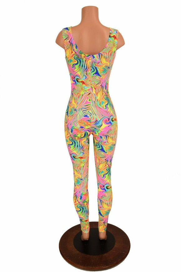 Lace Up Neon Flux Catsuit - Coquetry Clothing