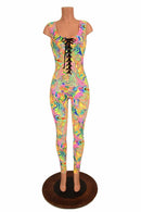 Lace Up Neon Flux Catsuit - Coquetry Clothing
