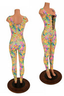 Lace Up Neon Flux Catsuit - Coquetry Clothing