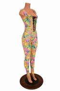Lace Up Neon Flux Catsuit - 4