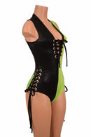 Lace Up Plunging V Romper - Coquetry Clothing