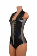 Lace Up Plunging V Romper - Coquetry Clothing