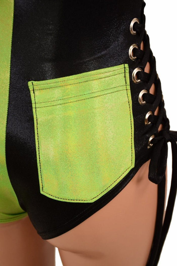 Lace Up Plunging V Romper - Coquetry Clothing