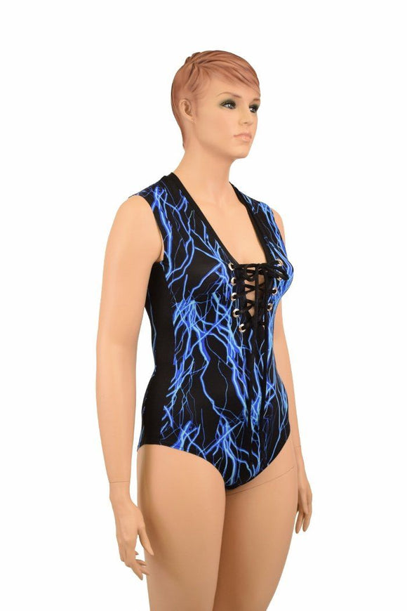 Lace Up Plunging V Romper - Coquetry Clothing