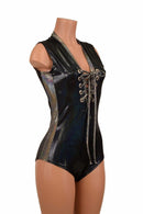 Lace Up Plunging V Romper - Coquetry Clothing