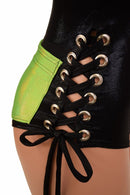 Lace Up Plunging V Romper - Coquetry Clothing