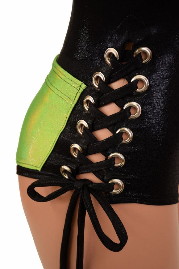 Lace Up Plunging V Romper - Coquetry Clothing